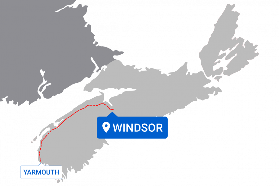 Map of destinations from Windsor